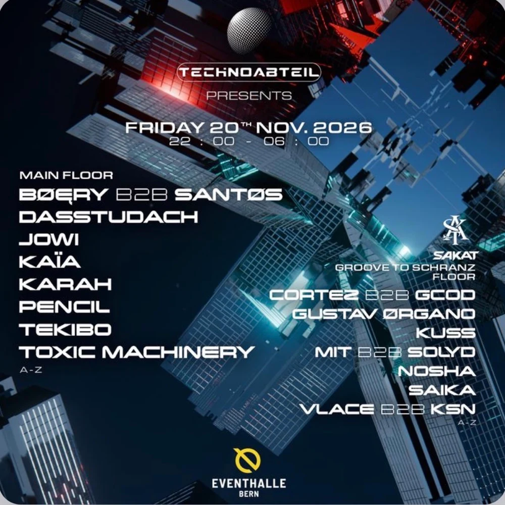 TECHNOABTEIL Swiss Tour, Berne, 20 novembre