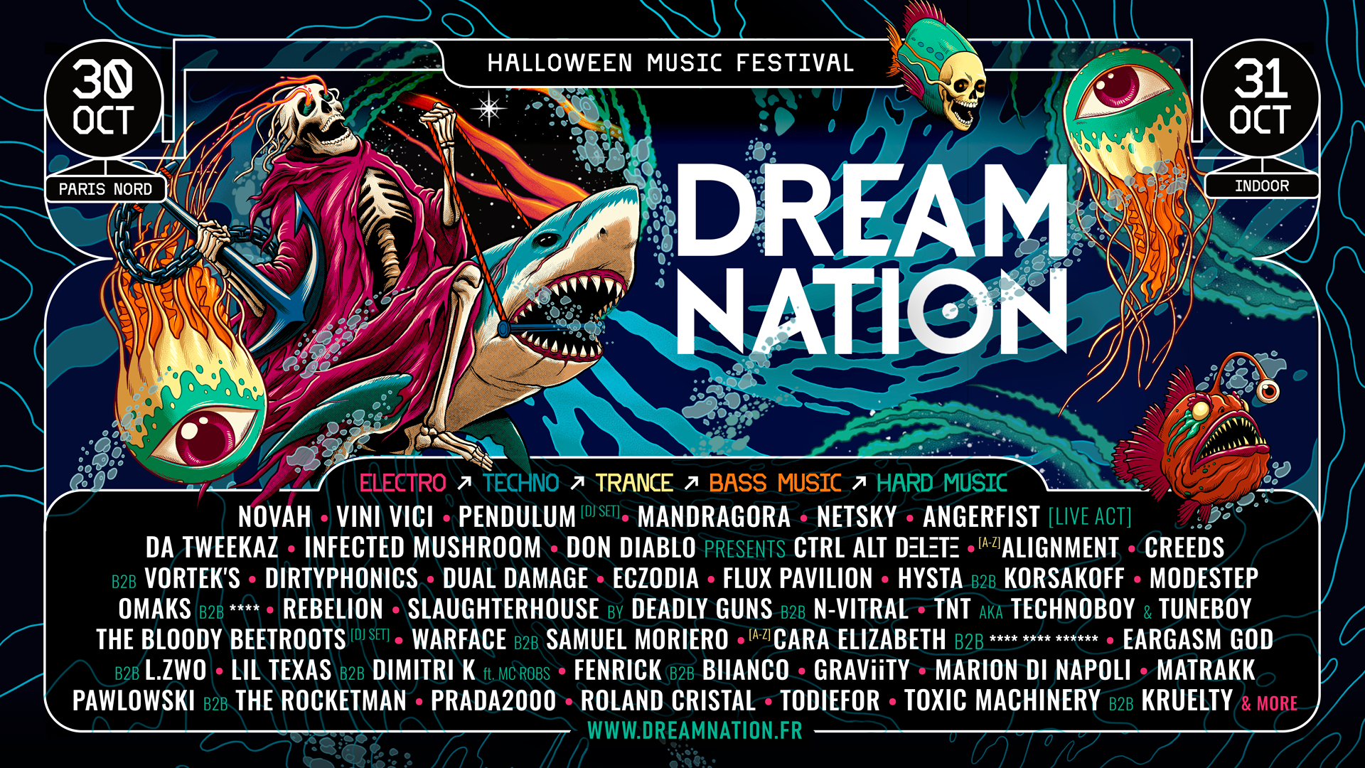 Dream Nation FestIVAL 'HALLOWEEN EDITION' – PARIS poster, Parc des Expositions Paris Nord