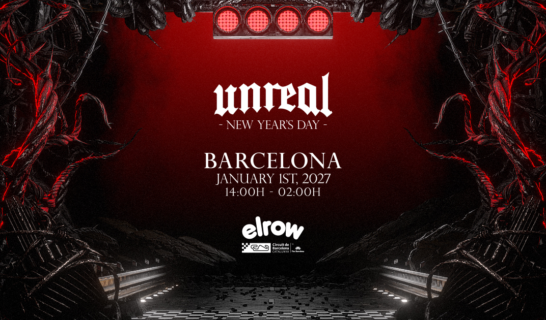 Unreal New Years Day Rave poster, Circuit de Barcelona - Catalunya