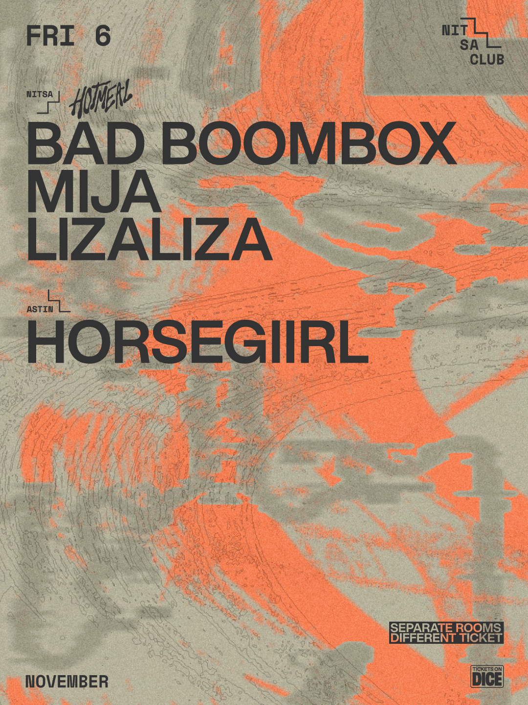 Hot Meal Records: Bad Boombox · Mija · lizaliza / horsegiirL poster, Nitsa Club, Barcelona
