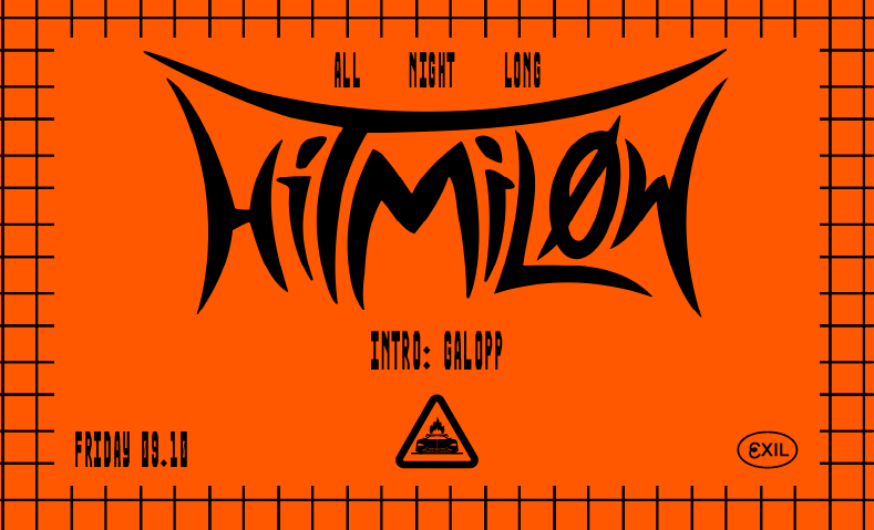HITMILOW ALL NIGHT LONG poster, EXIL, Zurich
