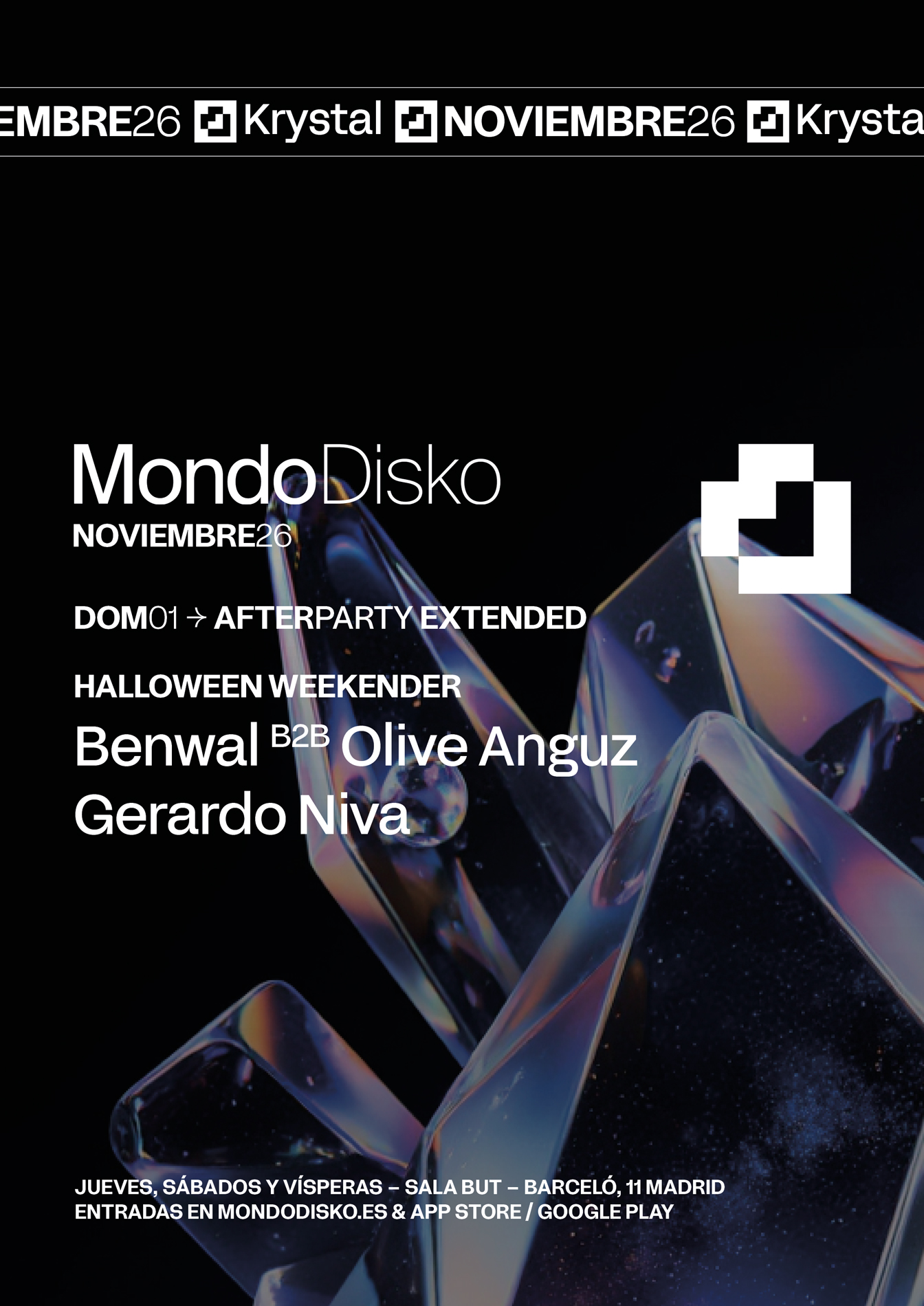 AFTERPARTY EXTENDED: Benwal B2B Olive Anguz / Gerardo Niva poster, Mondo, Madrid