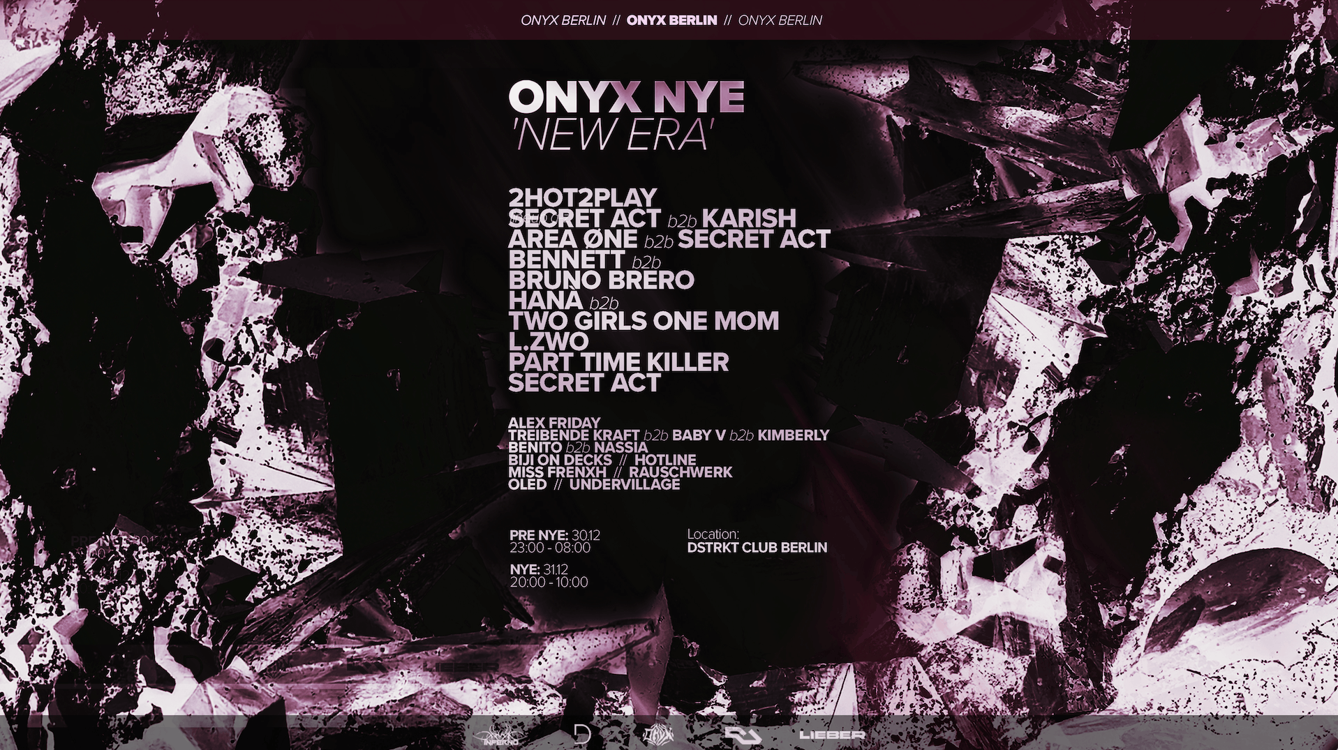 ONYX NYE: 'NEW ERA' poster, DSTRKT Club Berlin