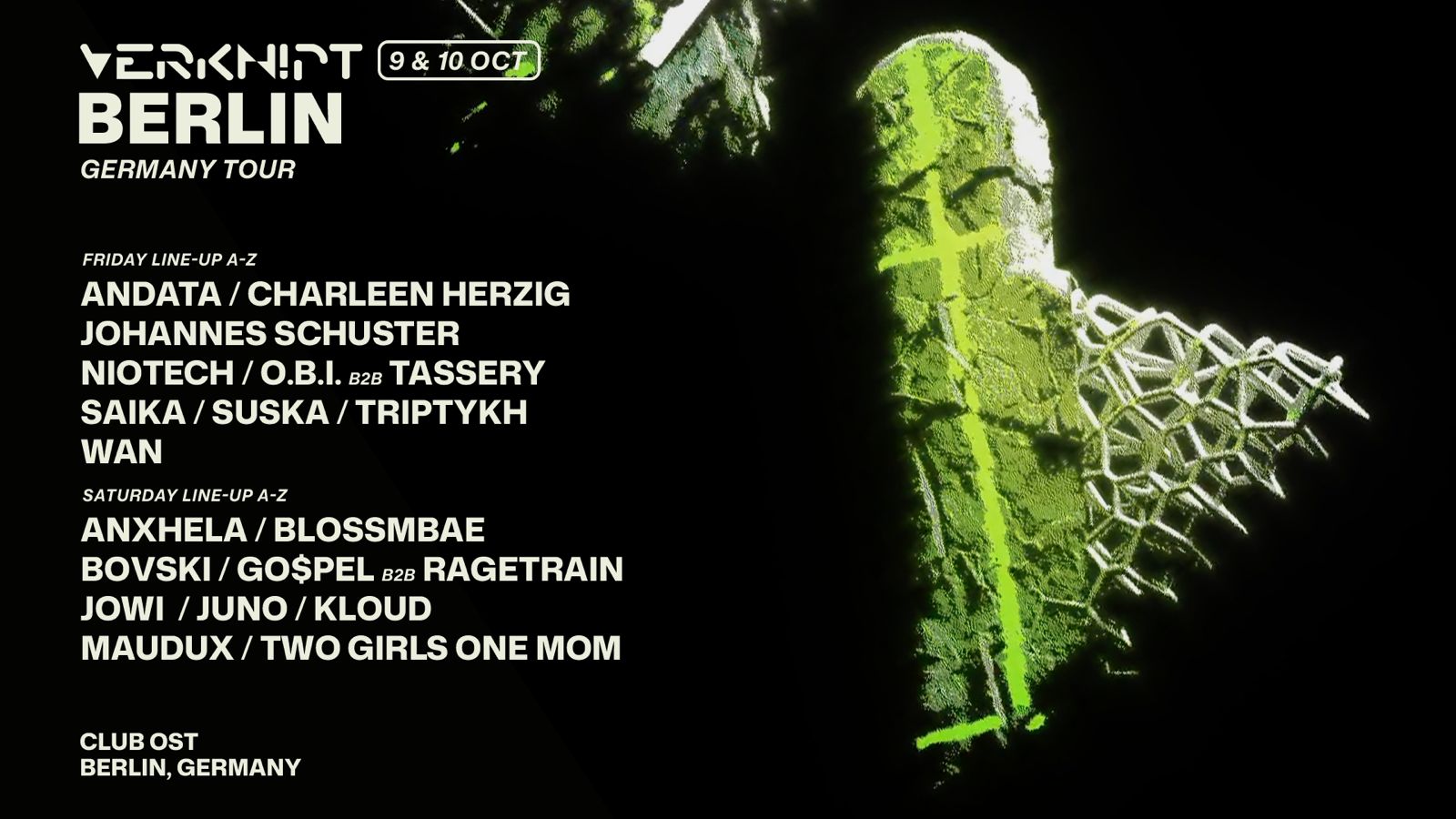 VERKNIPT Germany - Berlin - October 10 poster, OST