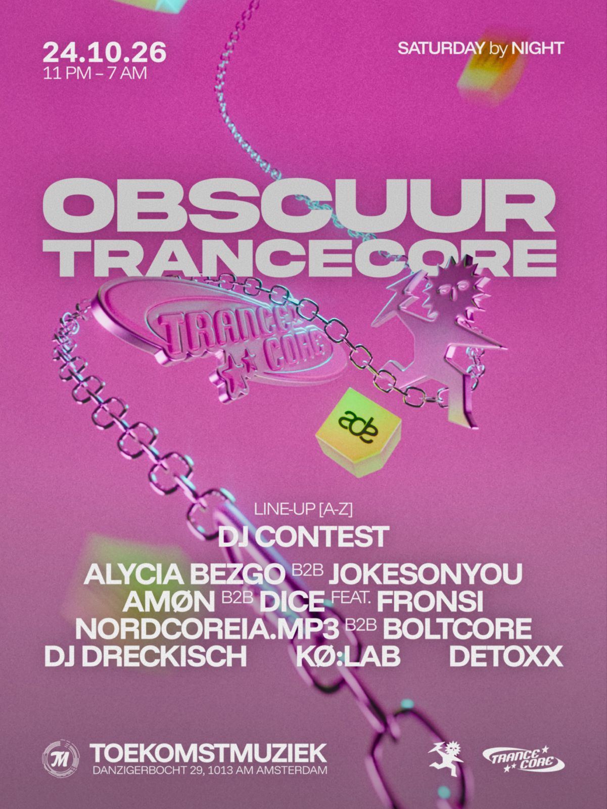 OBSCUUR x Trancecore ADE with zwilling., DJ DRECKISCH, Alycia Bezgo, Kø:lab, JOKESONYOU, DICE