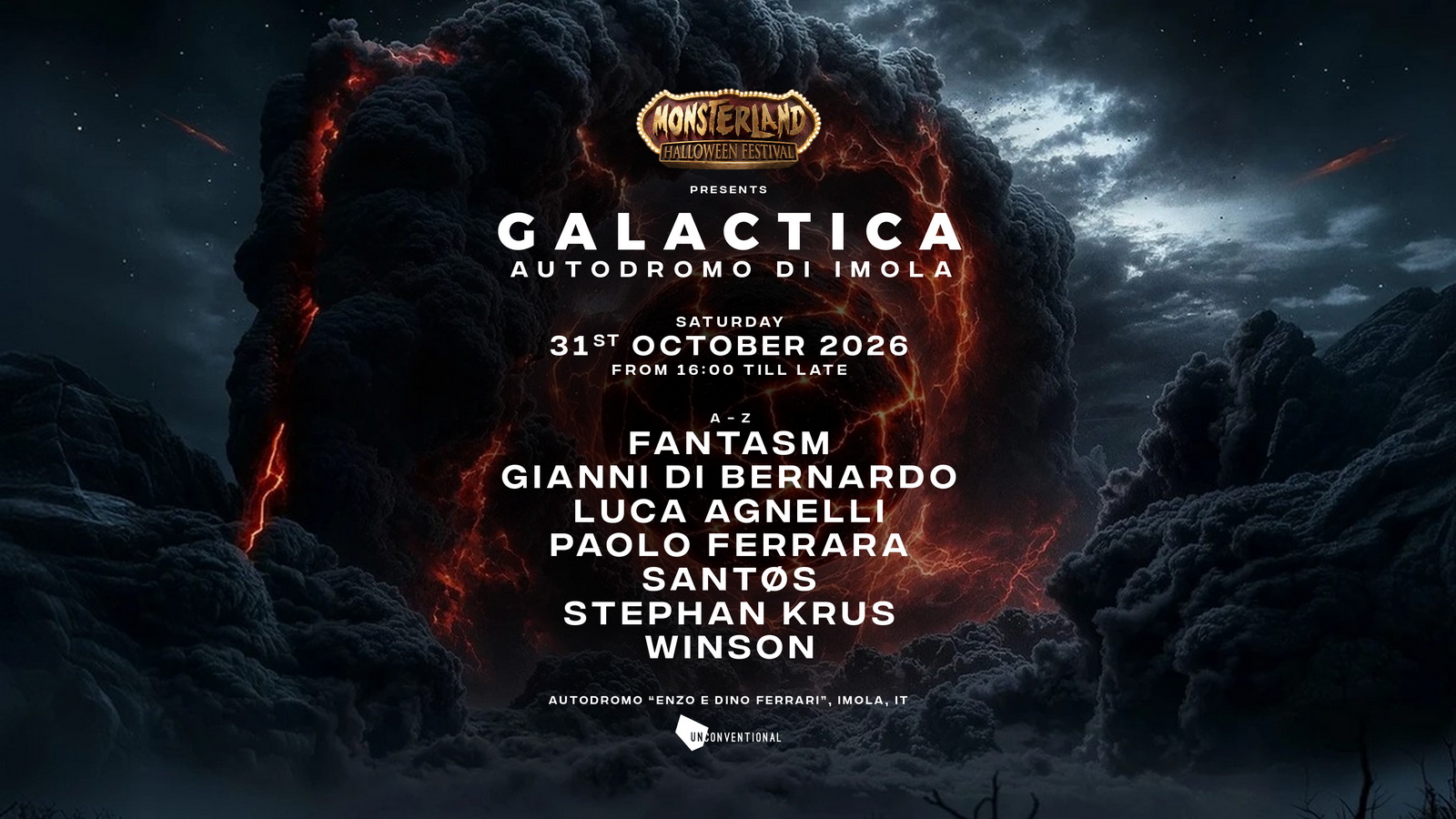 Galactica Monsterland with Fantasm, Luca Agnelli, Paolo Ferrara, SANTØS, Winson