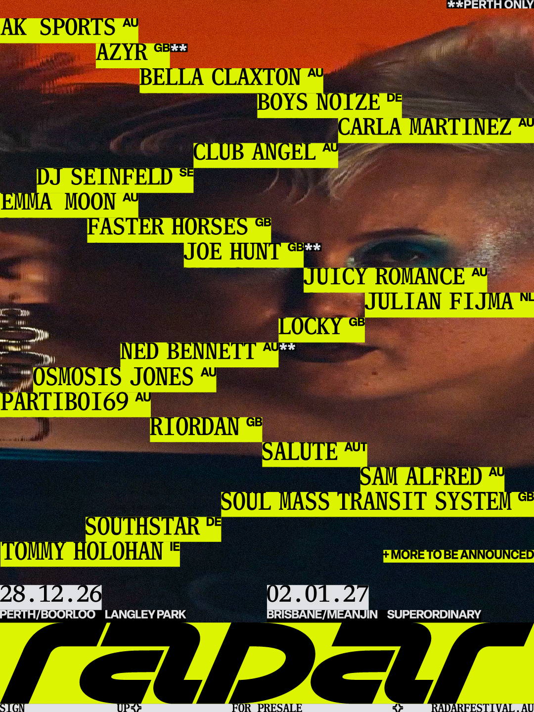 Radar Festival Perth poster, Langley Park