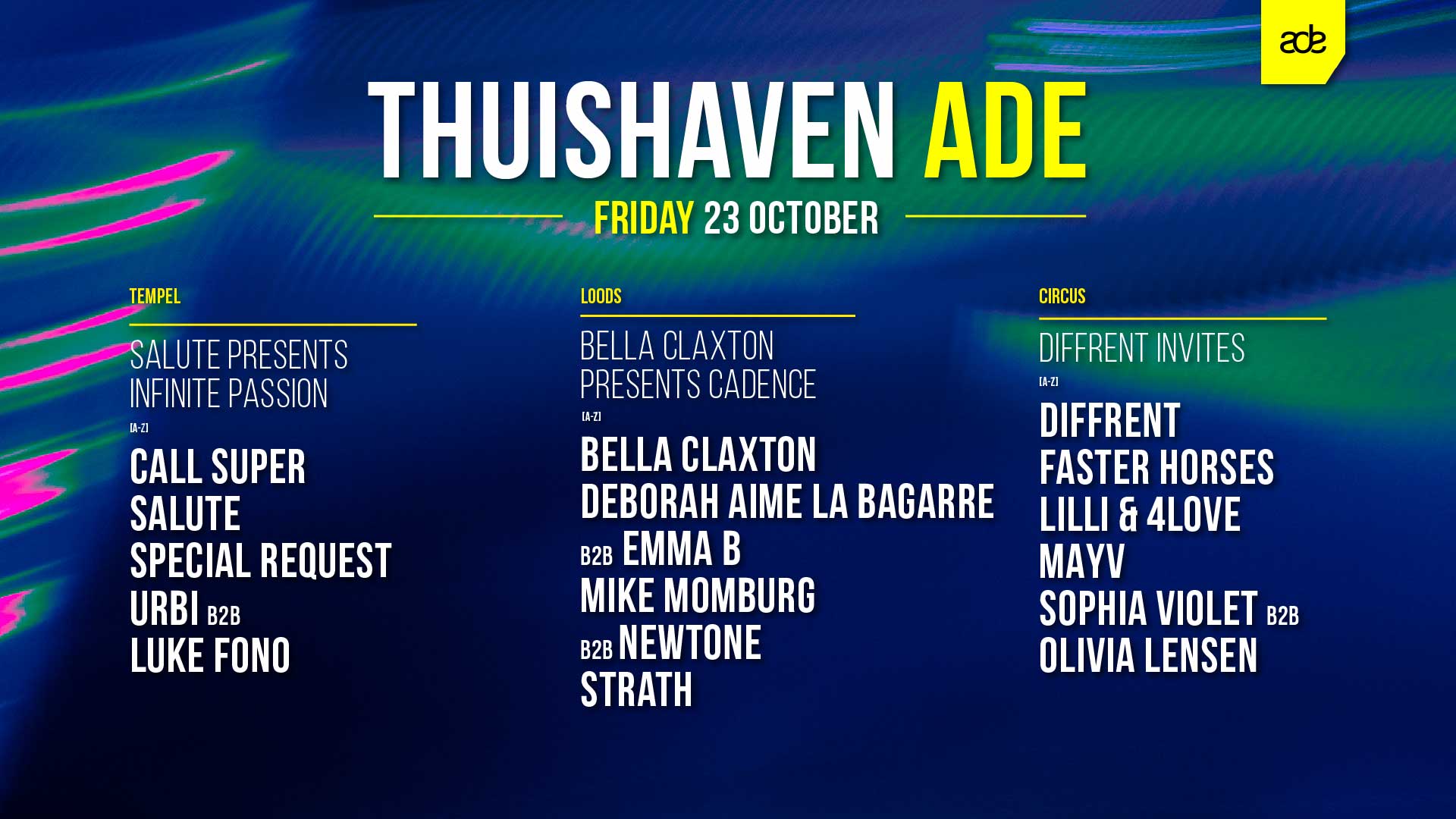 23 OCT - Friday Day with salute / Diffrent & Bella Claxton poster, Thuishaven, Amsterdam