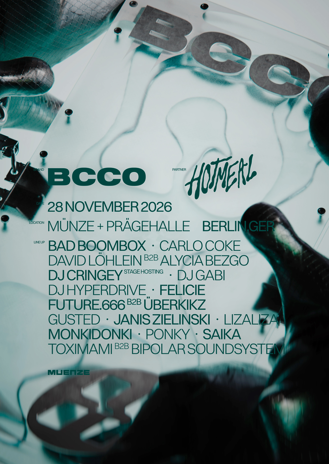BCCO x Hot Meal poster, MUENZE, Berlin