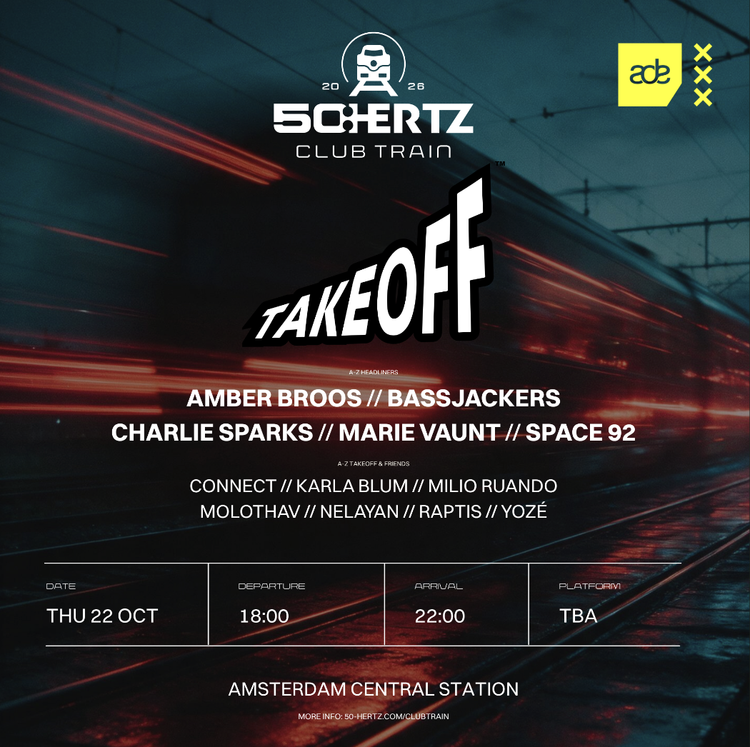 50:Hertz Club Train X TAKE OFF By Space 92 poster, Amsterdam