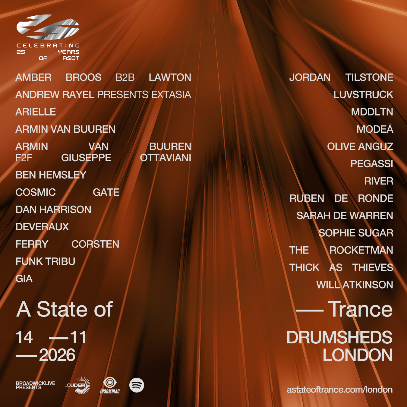 A State Of Trance with Armin van Buuren poster, DRUMSHEDS, London