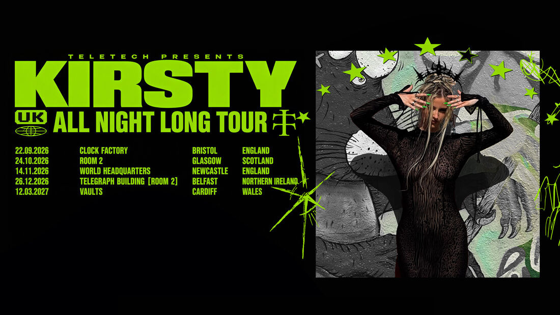 Teletech Cardiff: KIRSTY [All Night Long] poster, The Vaults