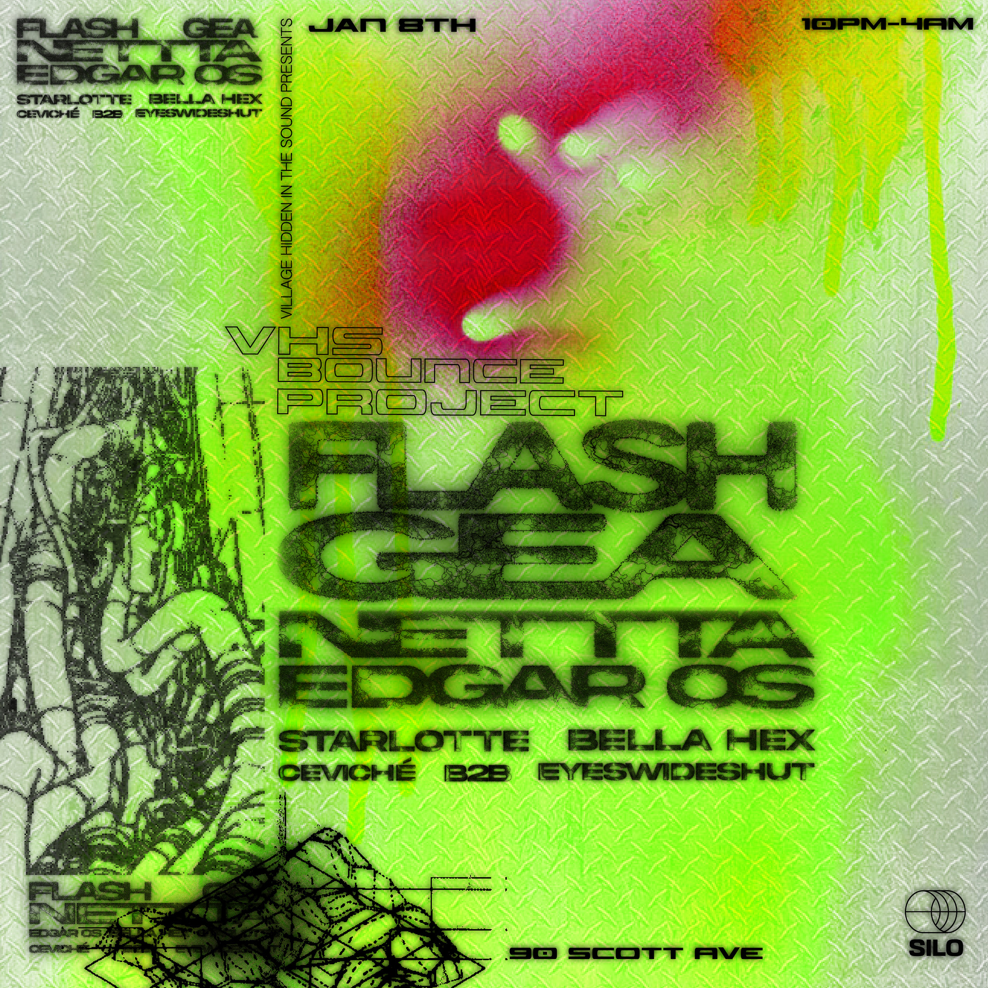 VHS X Bounce Project present Flash Gea, Nettta, Edgar Os & More poster, SILO, New York City