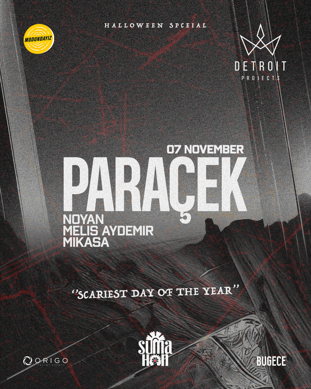 DETROIT PROJECTS PRESENTS: Paraçek HALLOWEEN poster, Suma Han, Istanbul