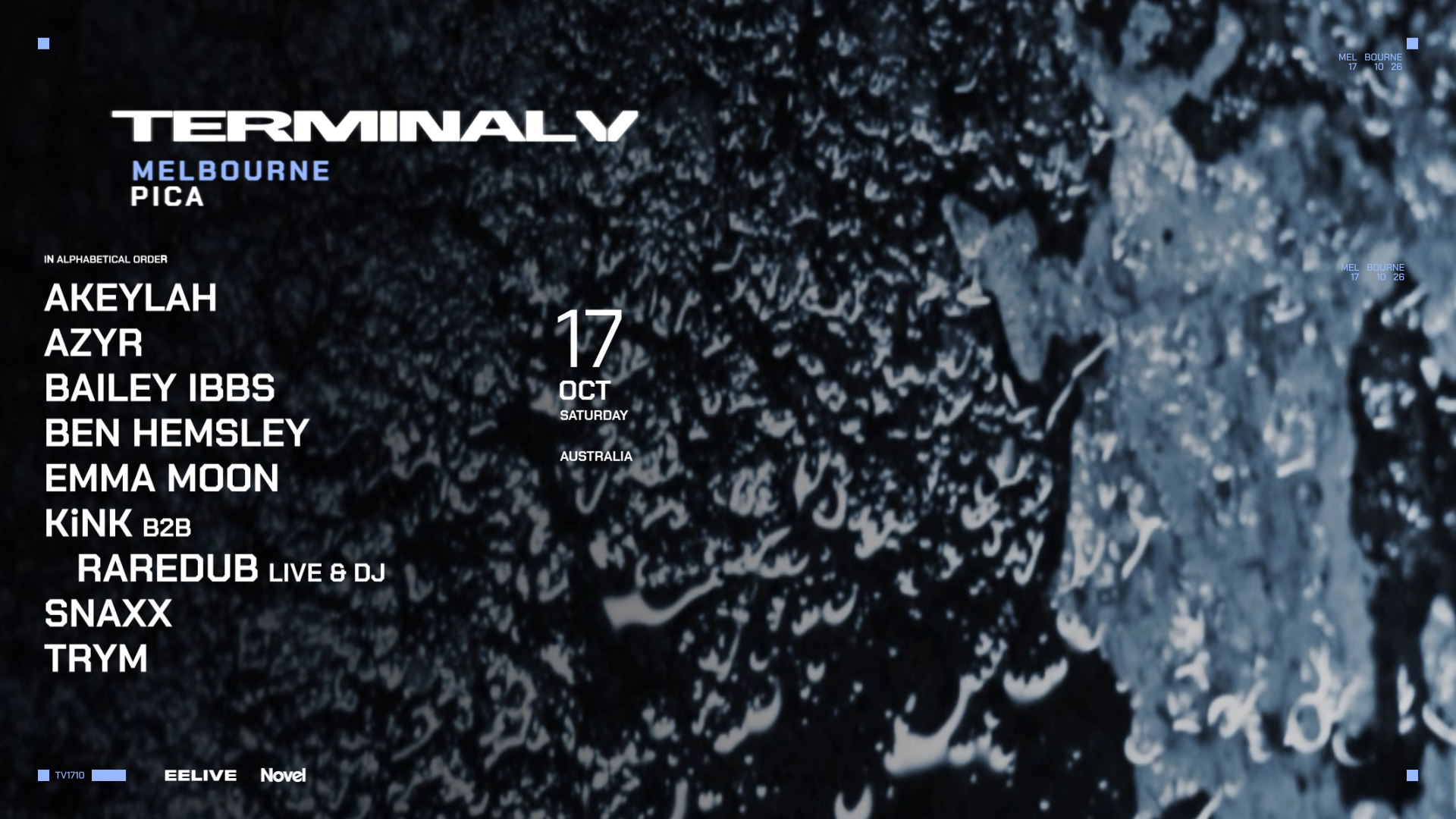 Terminal V Melbourne poster, Pica (Port Melbourne Industrial Centre for the Arts)