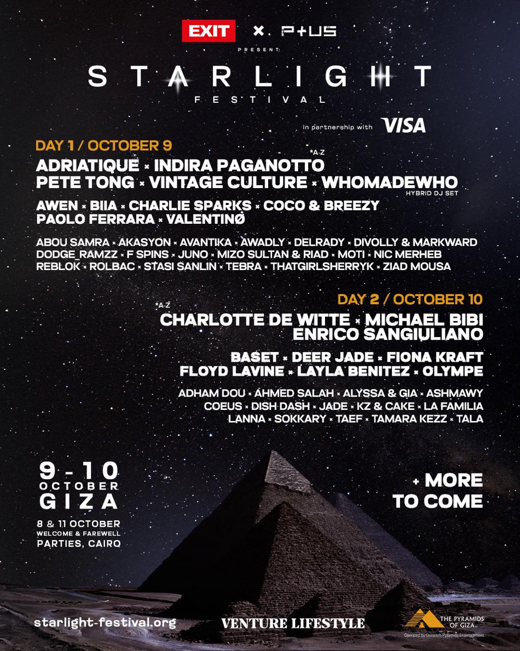 STARLIGHT FESTIVAL poster, The Great Pyramids OF Giza, Coptic Cairo