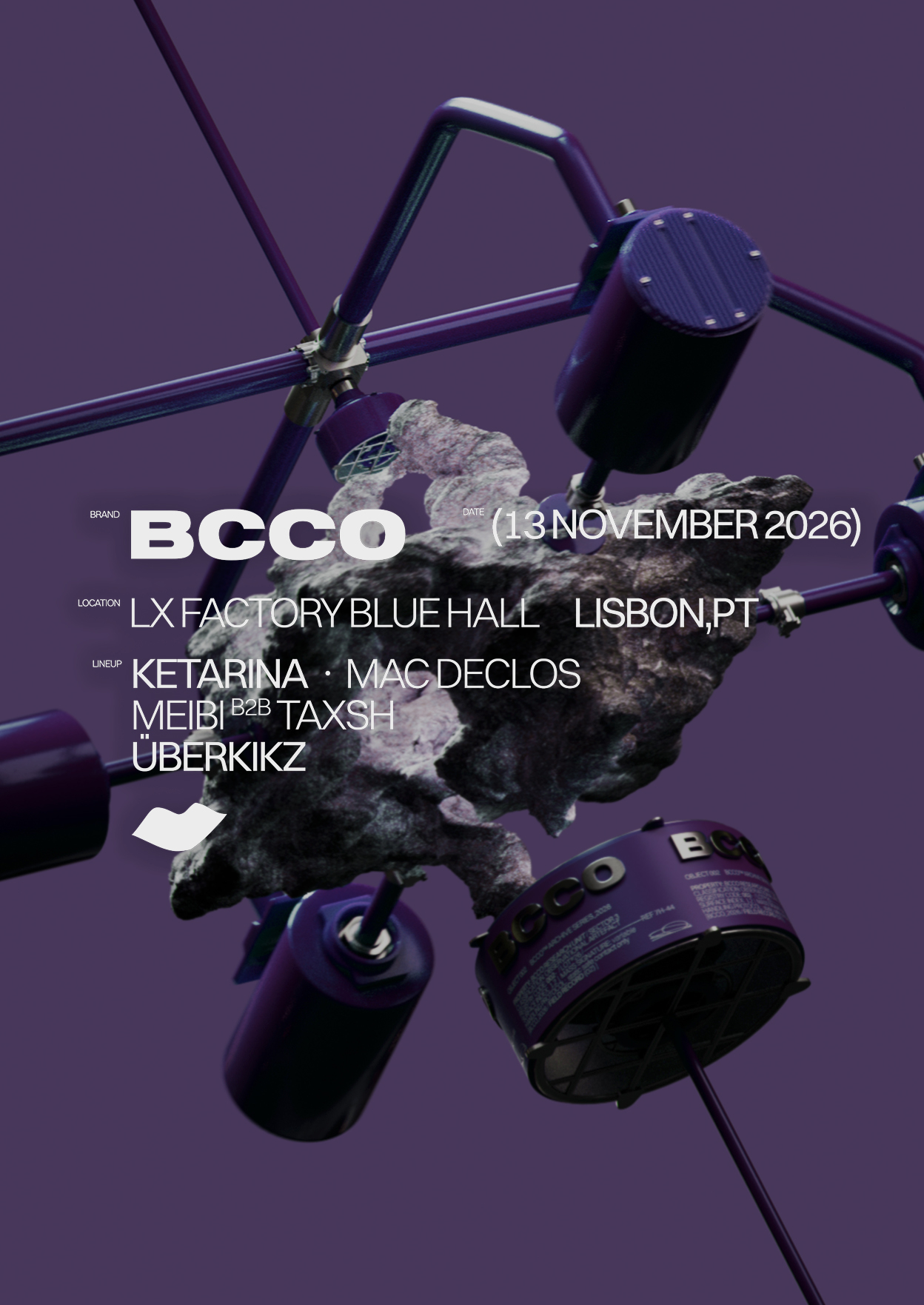 BCCO with ÜBERKIKZ, Mac Declos, Ketarina & More poster, Lx Factory, Lisbon