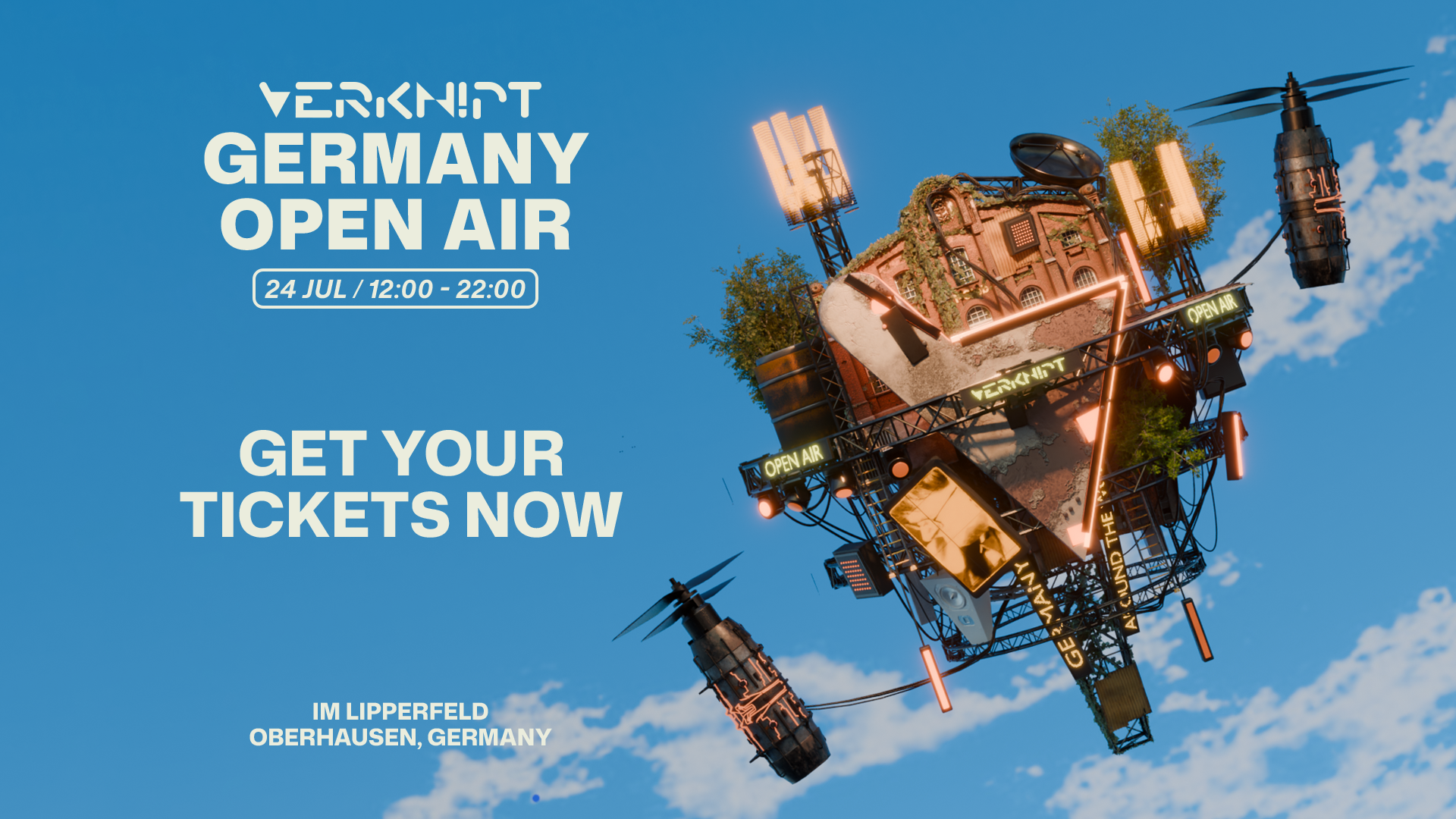 VERKNIPT Germany Open Air poster, Turbinenhalle