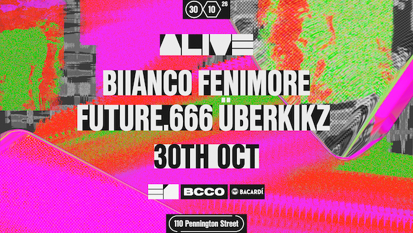 BCCO: BIIANCO, FENIM0RE, future.666 & ÜBERKIKZ poster, E1, London