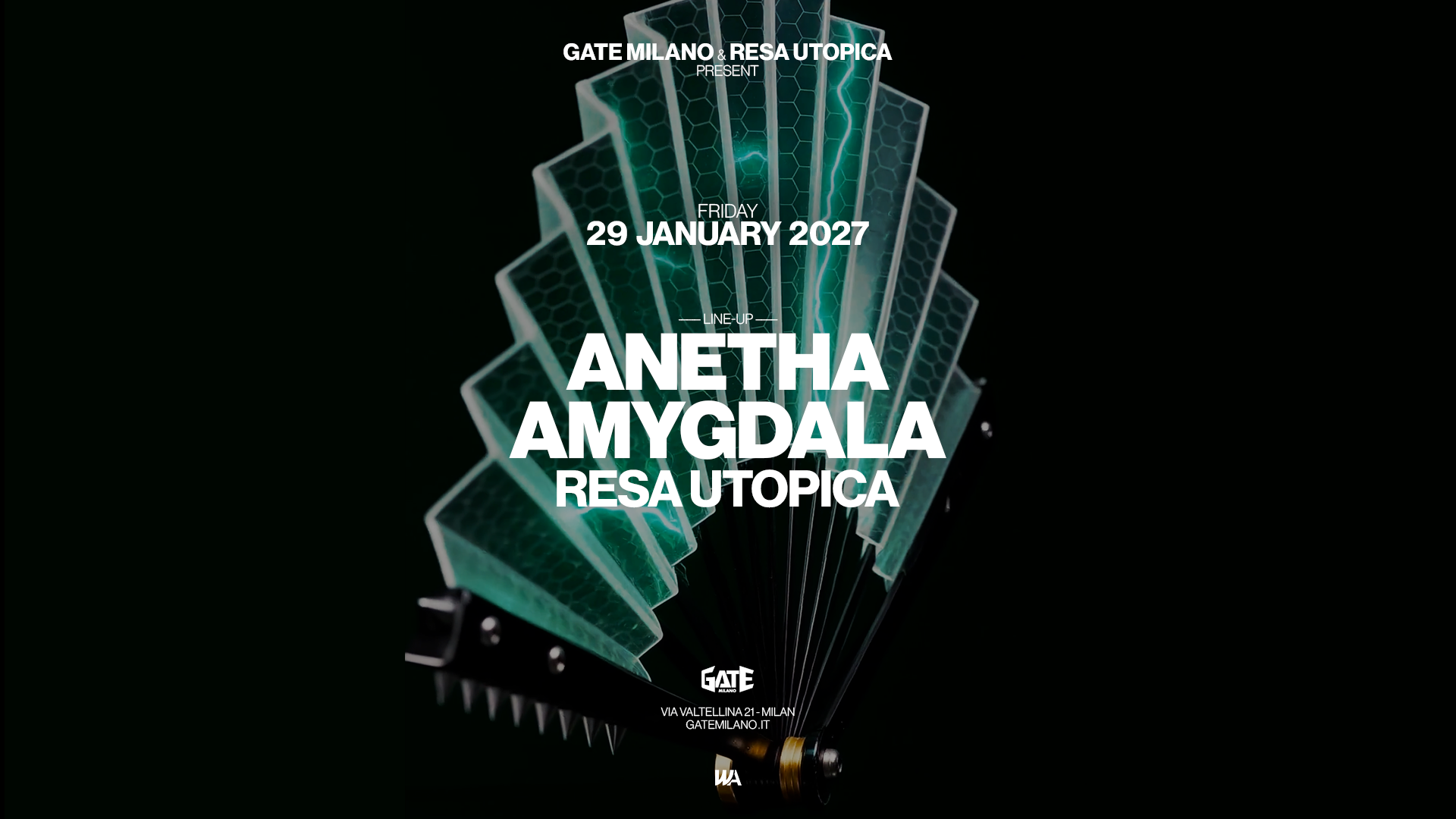 TRANCE ITALY: Anetha & Amygdala poster, Gate Milano