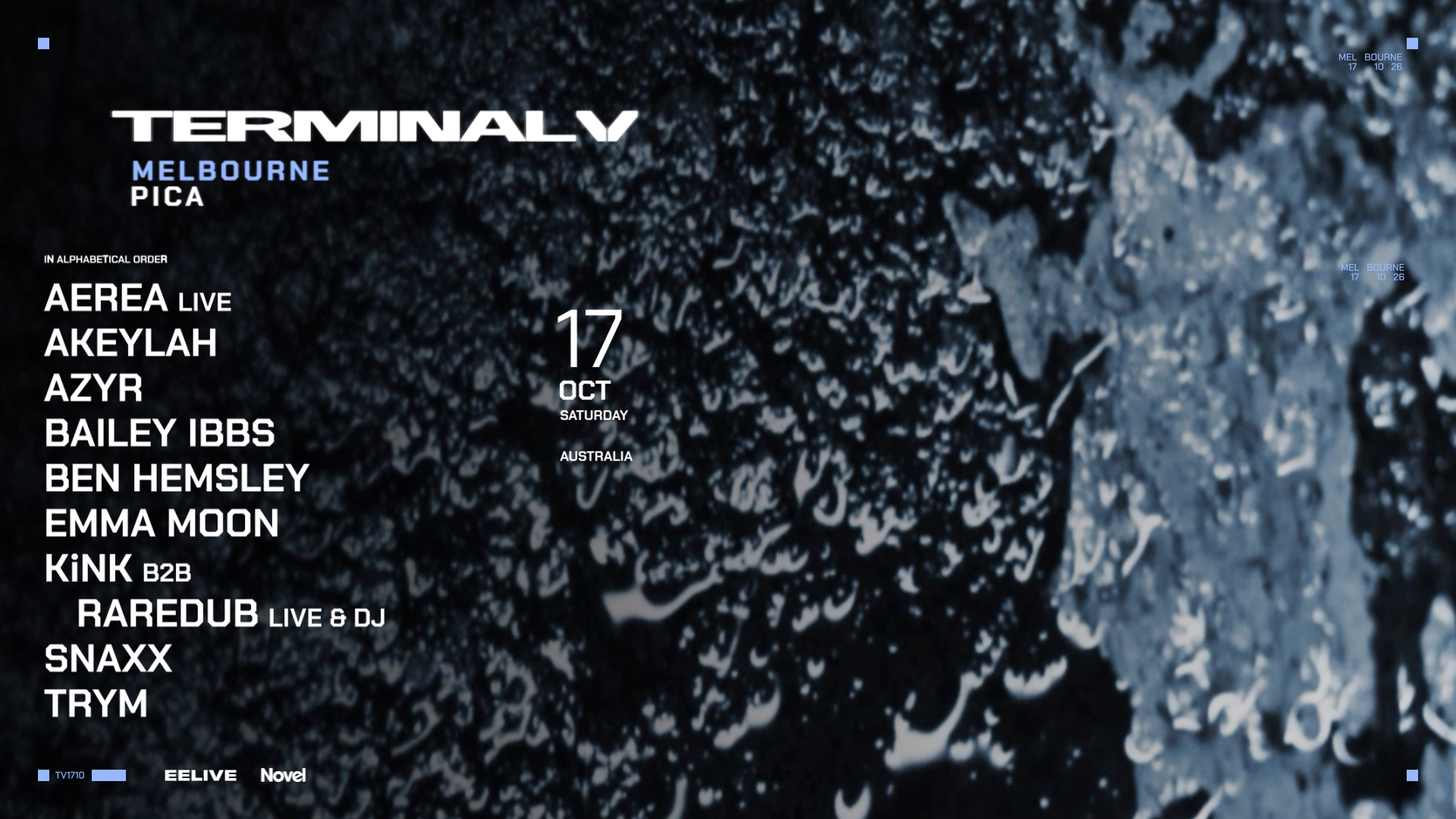 Terminal V Melbourne poster, Pica (Port Melbourne Industrial Centre for the Arts)