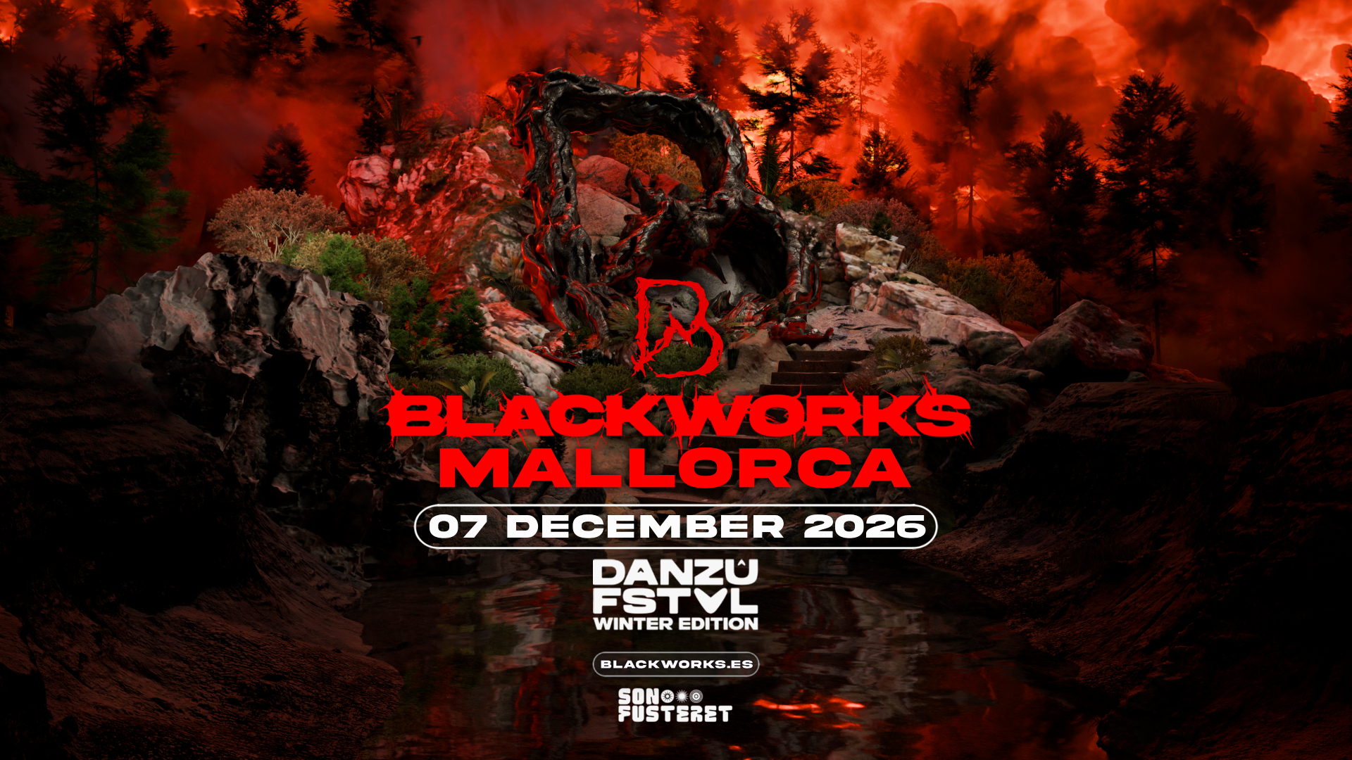 BLACKWORKS X DANZÛ FSTVL WINTER EDITION poster, Son Fusteret, Mallorca