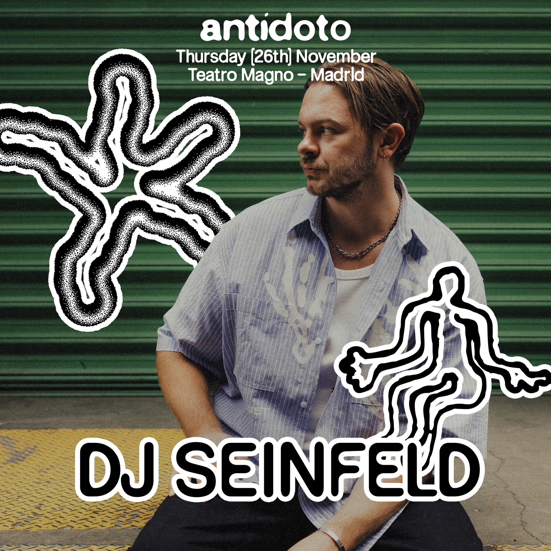 Antidoto Club: DJ Seinfeld + Vagabund poster, Club Magno, Madrid
