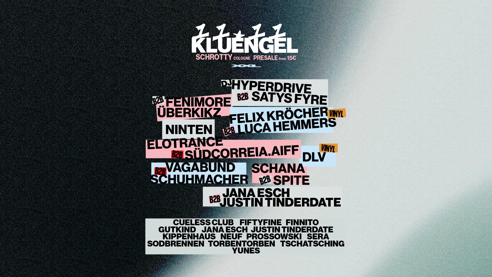 KLUENGEL XXL w/ Überkikz, Fenimore, DJ Hyperdrive, Felix Kröcher, Justin Tinderdate, Elotrance poster, Schrotty, Cologne