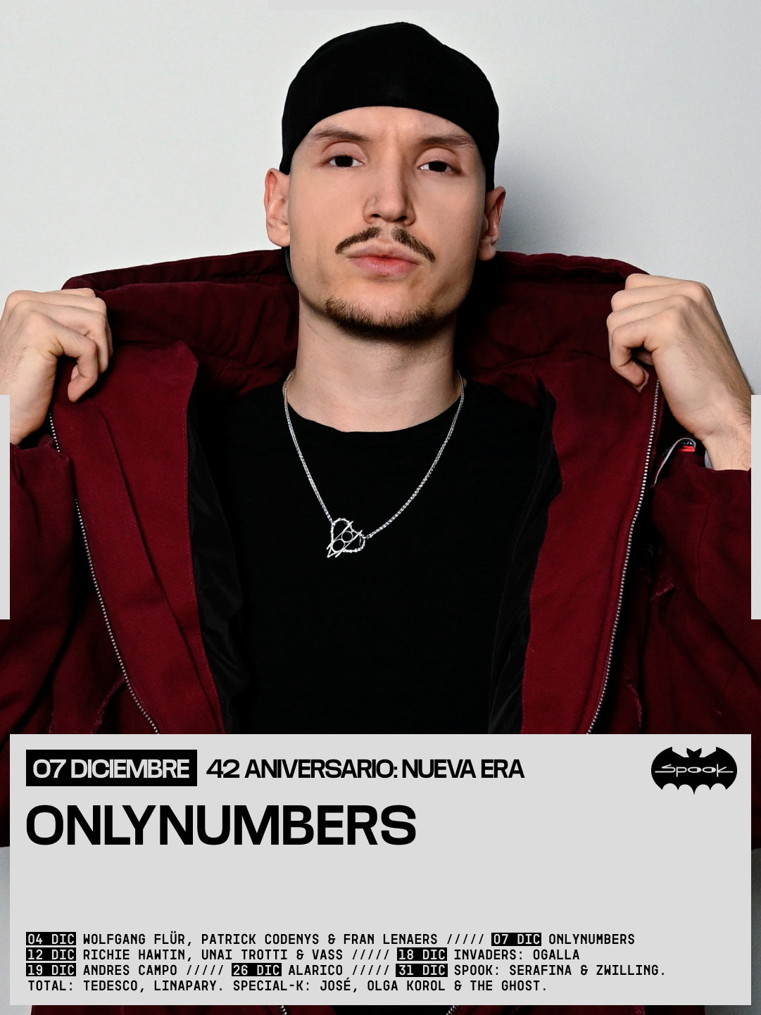 42 anniversary: Onlynumbers + invitados poster, Spook Club, Valencia