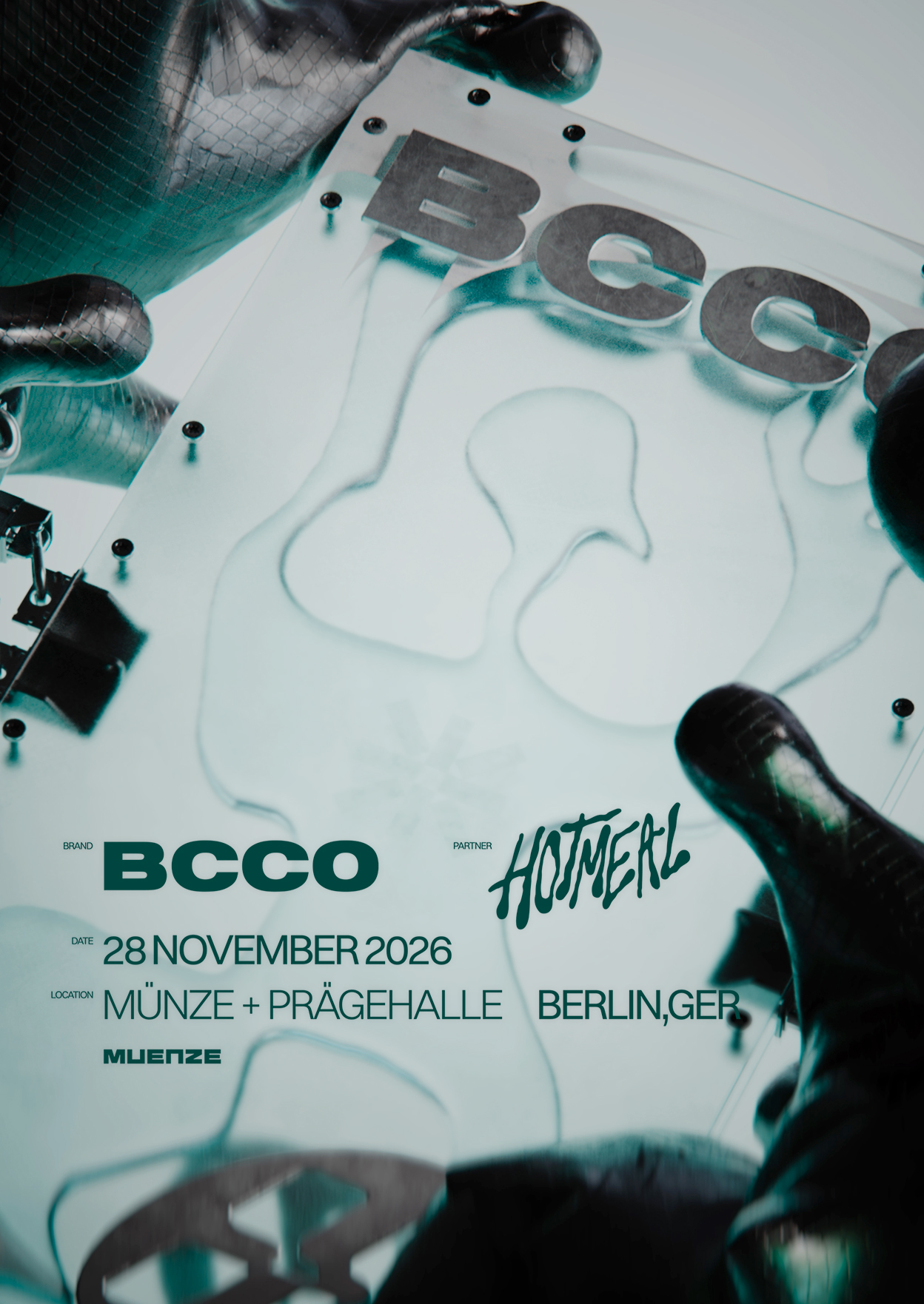 BCCO x Hot Meal poster, MUENZE, Berlin