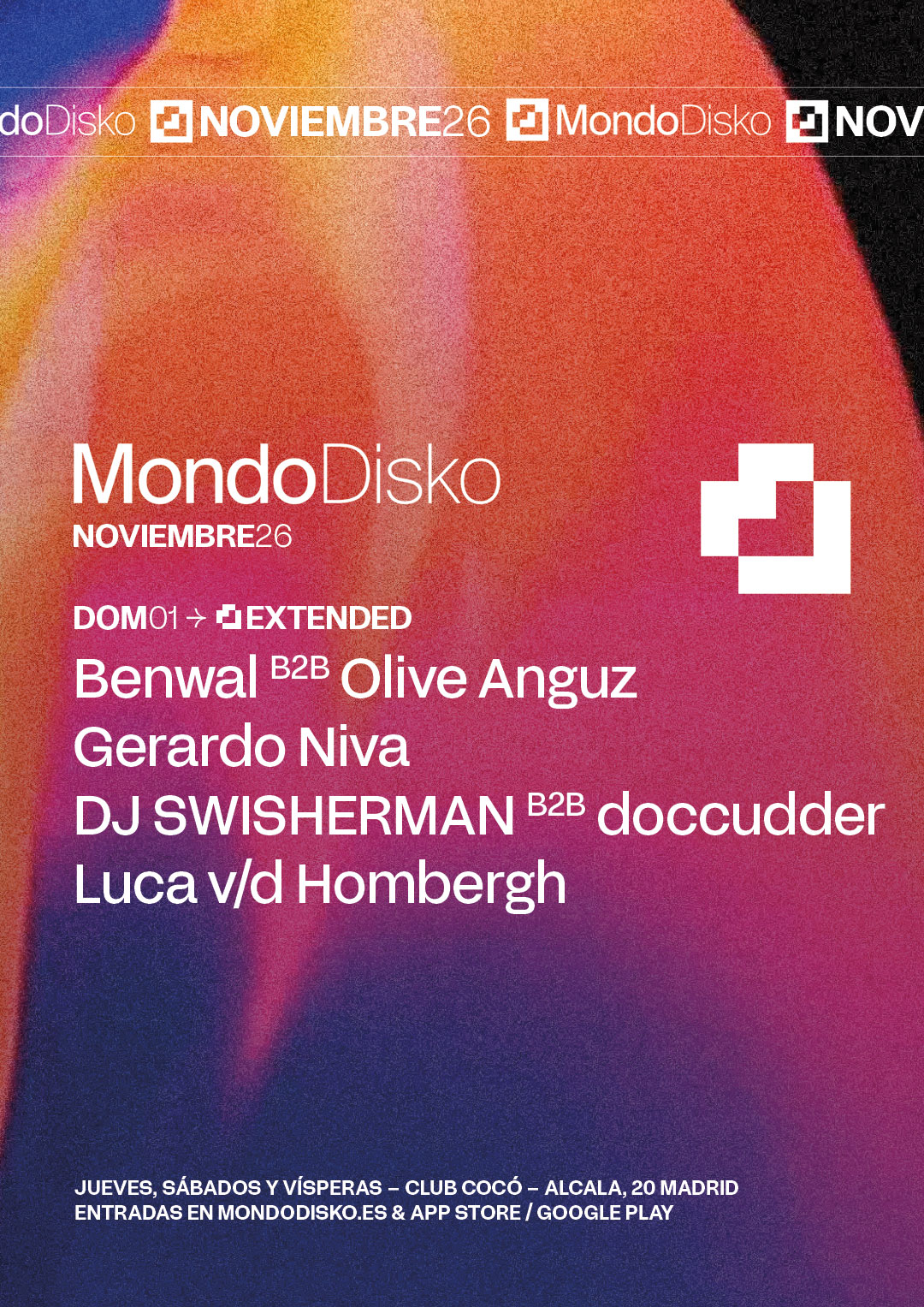 AFTERPARTY EXTENDED: Benwal B2B Olive Anguz / Gerardo Niva poster, Mondo, Madrid