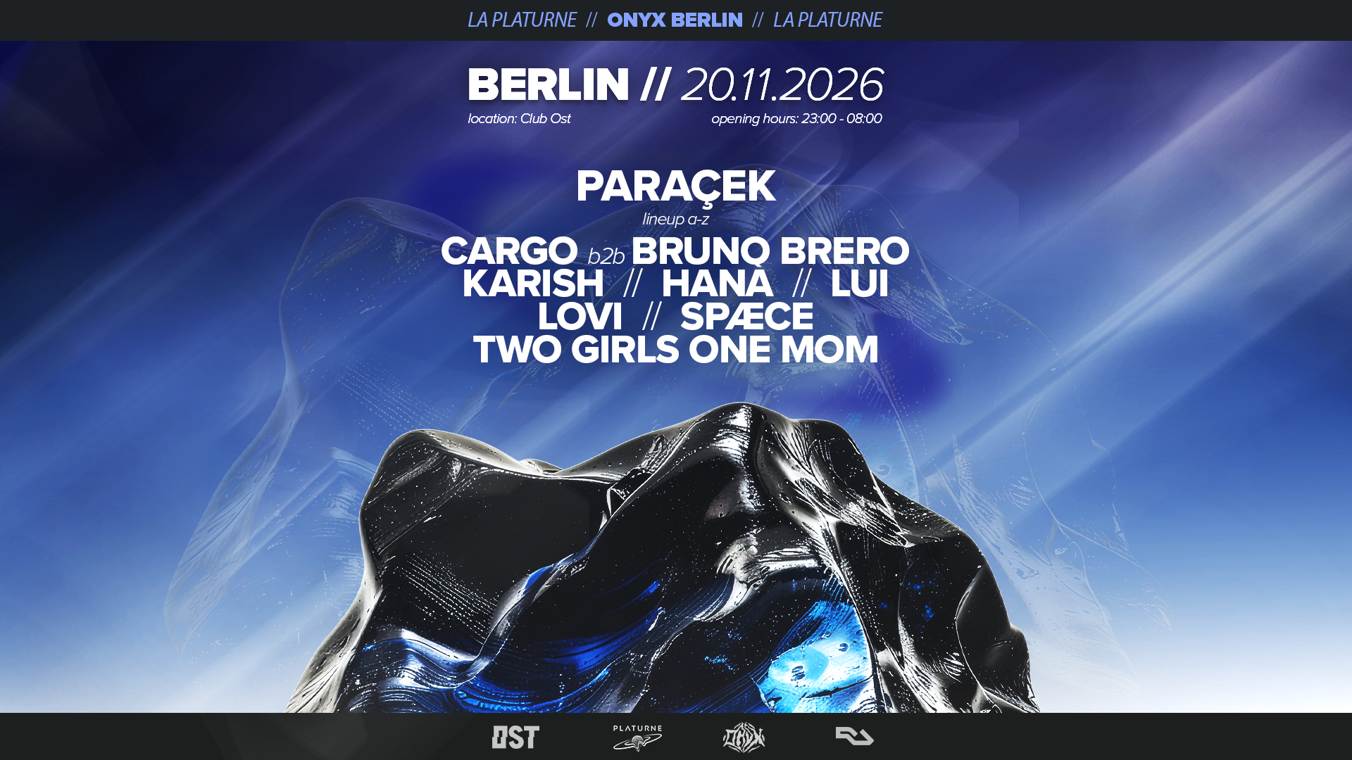 ONYX: 'ONE LAST DANCE' w / Paraçek, two girls one mom, HANÀ poster, OST, Berlin