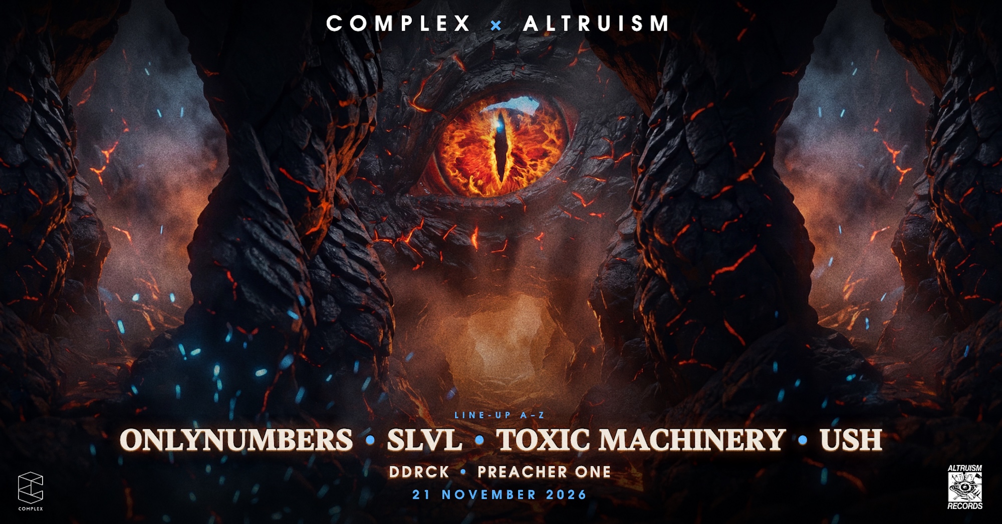 Altruism Label Night with Onlynumbers / Toxic Machinery / SLVL / USH poster, Complex Maastricht