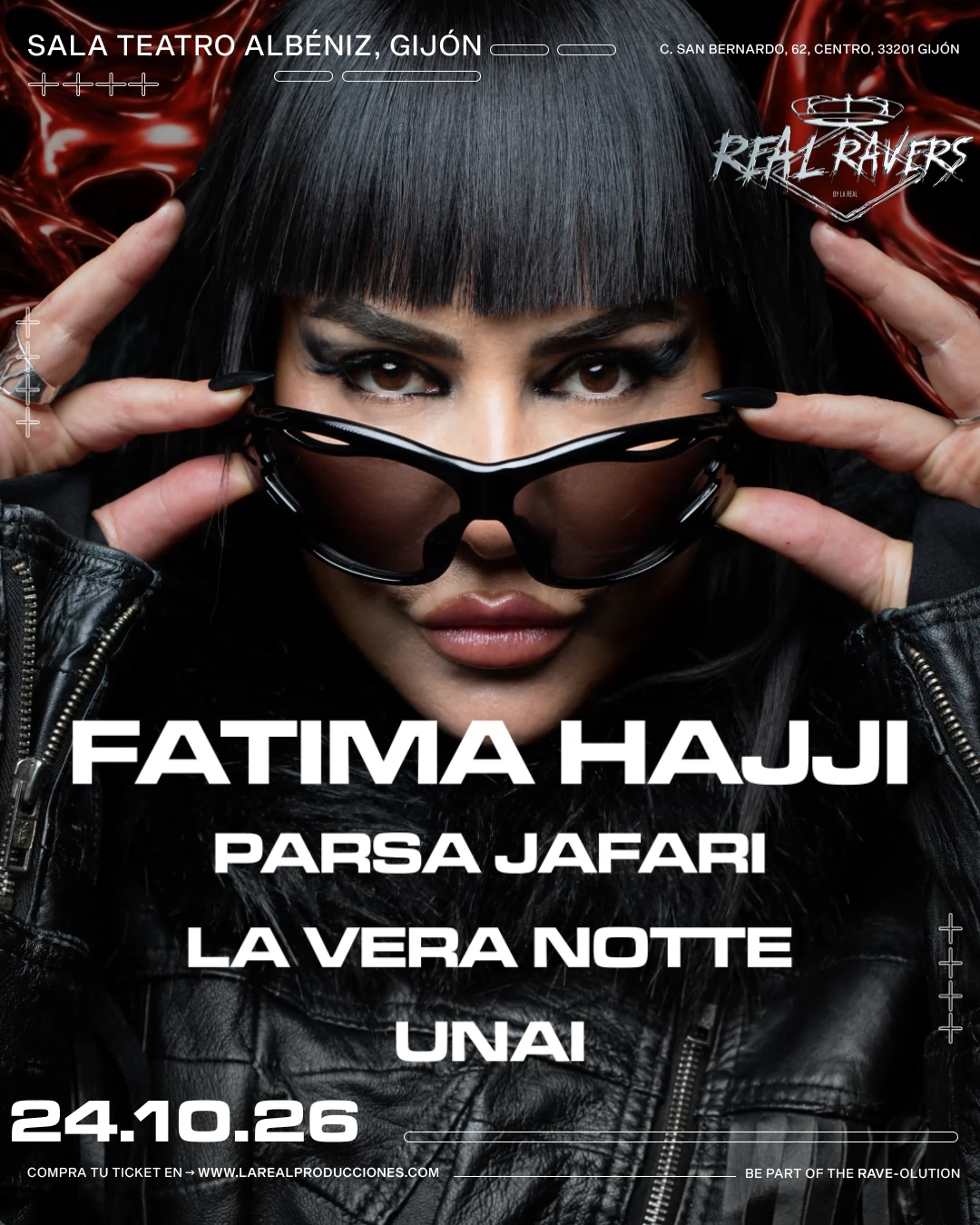 Real Ravers w. Fatima Hajji poster, Teatro Albéniz, Gijón