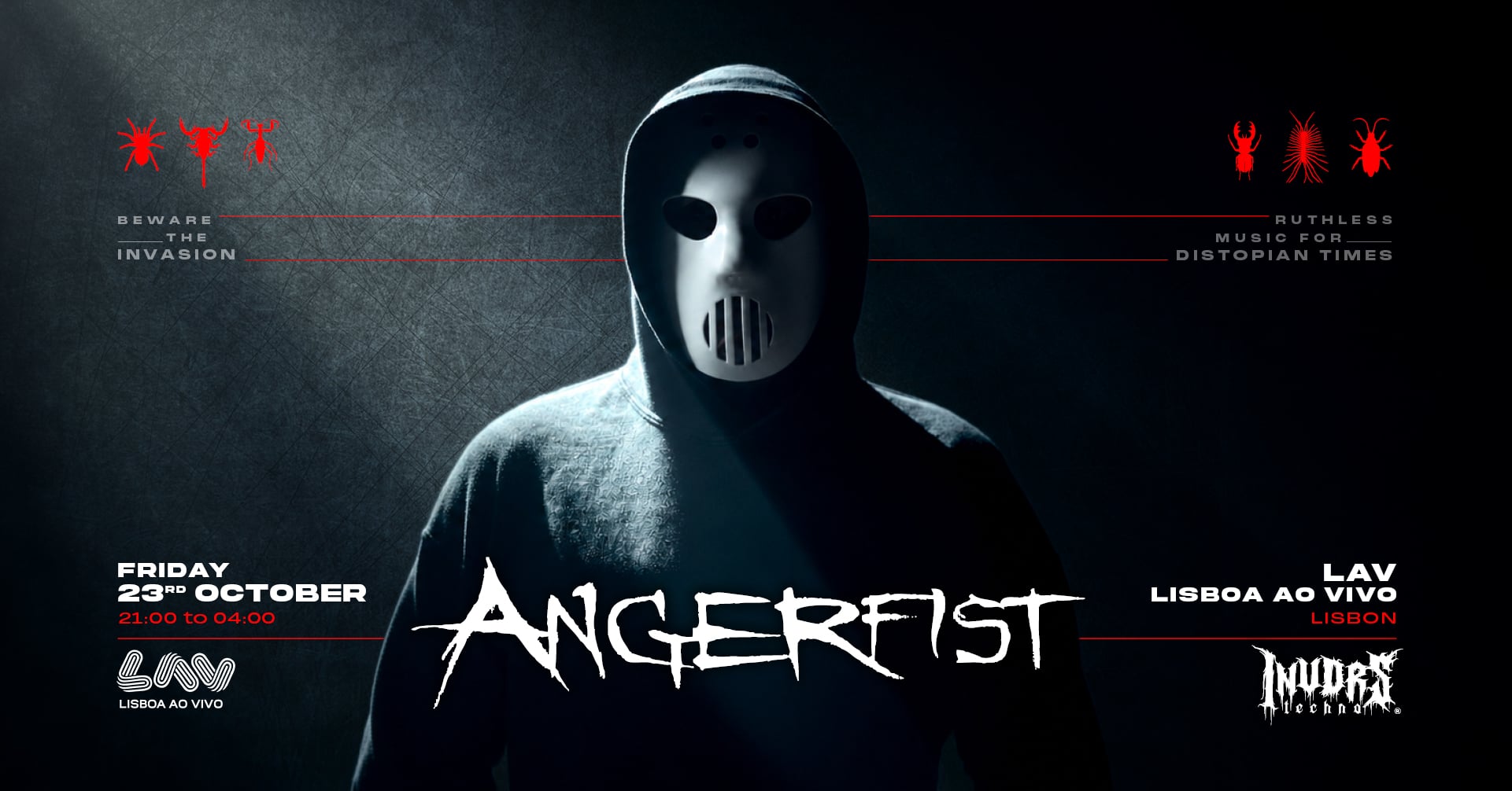 Angerfist - LISBON 2026 poster, LAV - Lisboa ao Vivo