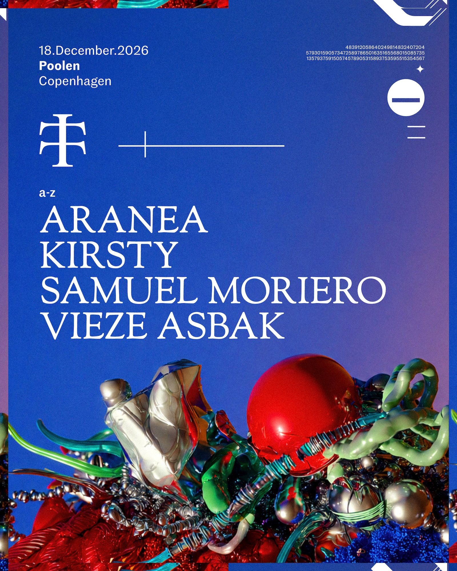 Teletech Copenhagen: KIRSTY + ARANEA + Samuel Moreiro + Vieze Azbak poster, Poolen