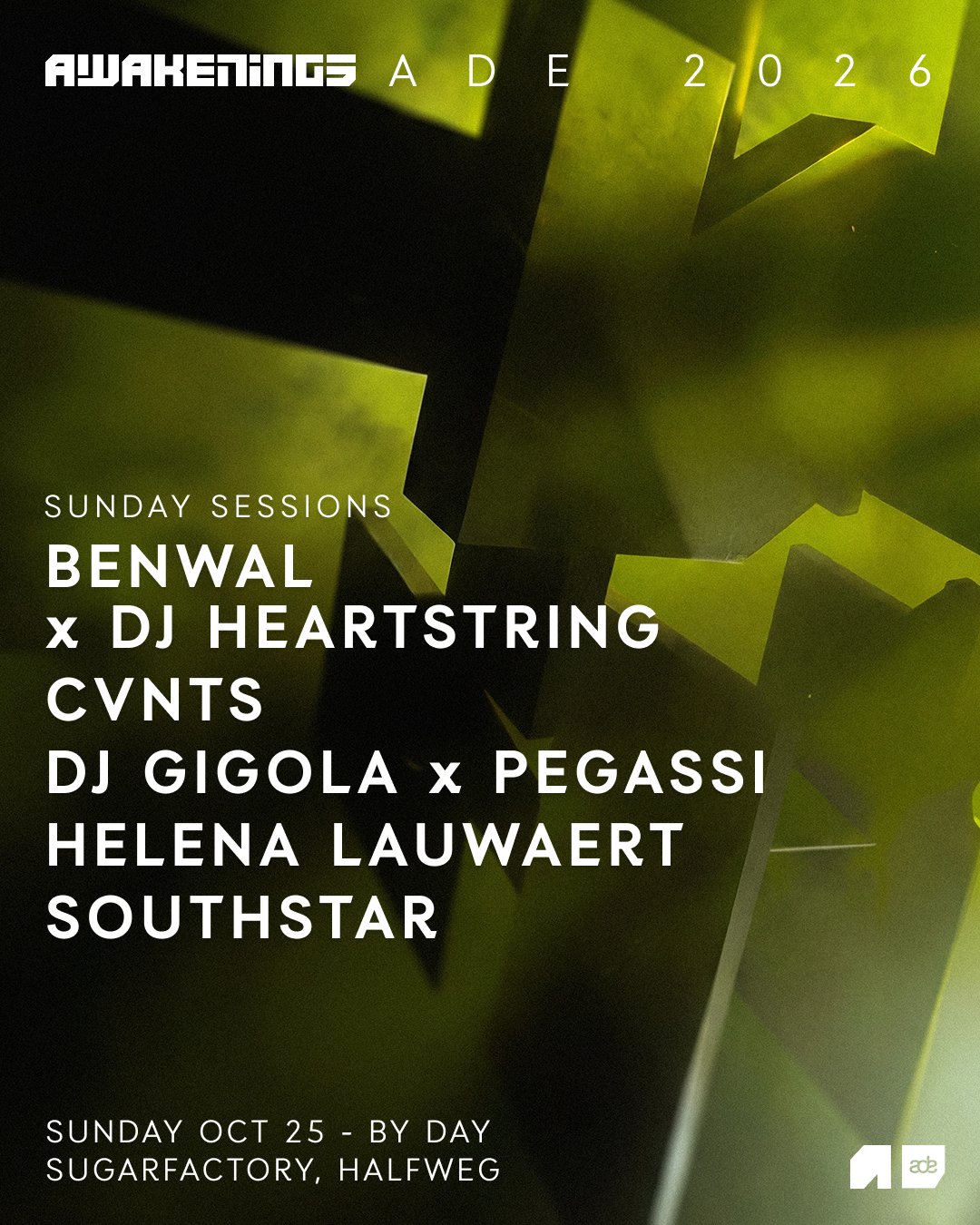 Awakenings ADE - Sunday Sessions poster, Sugarfactory, Amsterdam