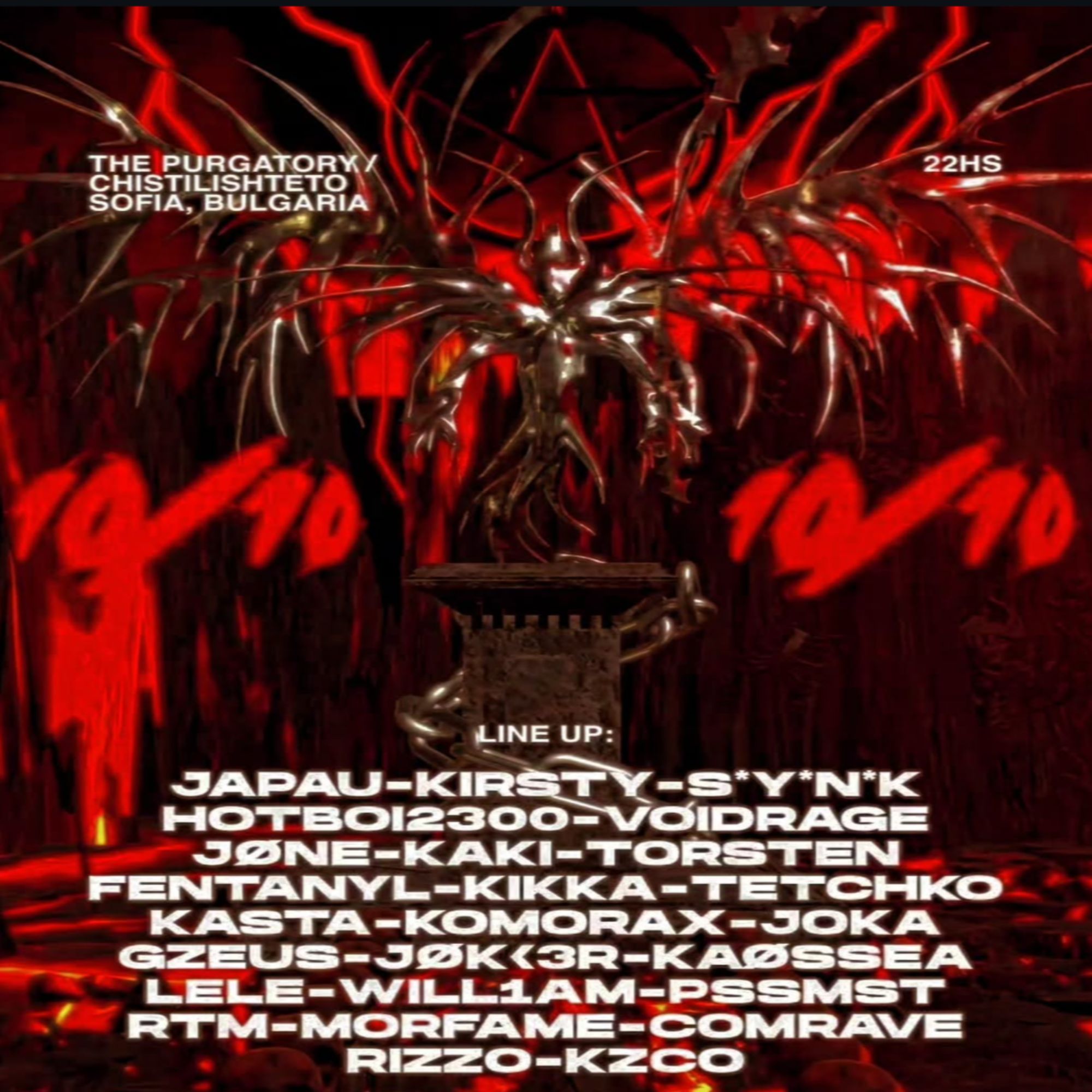CONSPIRACY RAVES PRESENTS 10/10 (10 OUT OF 10) poster, The Purgatory, Sofia