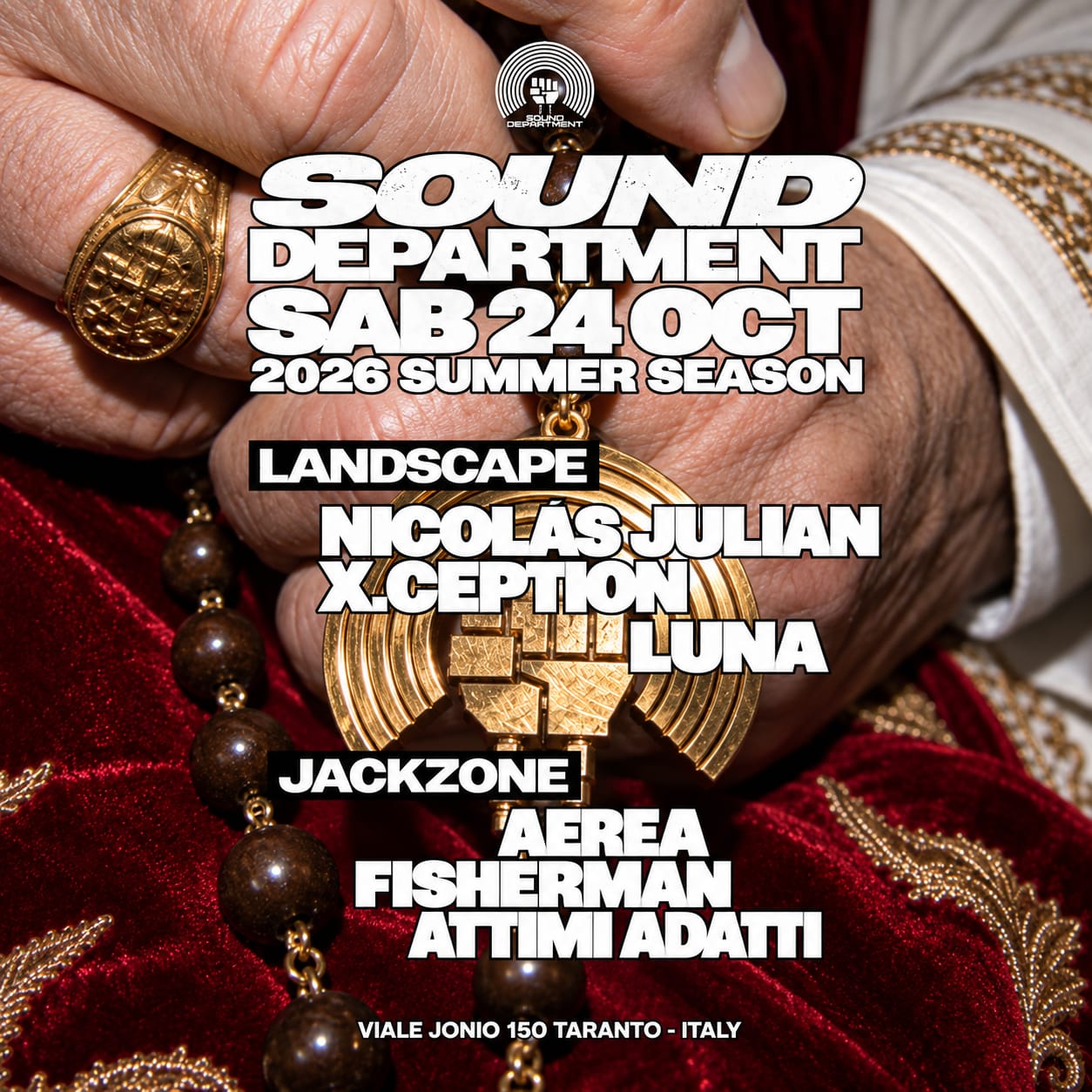 Sound Department 24 OCT w/Nicolas Julian and AEREA poster