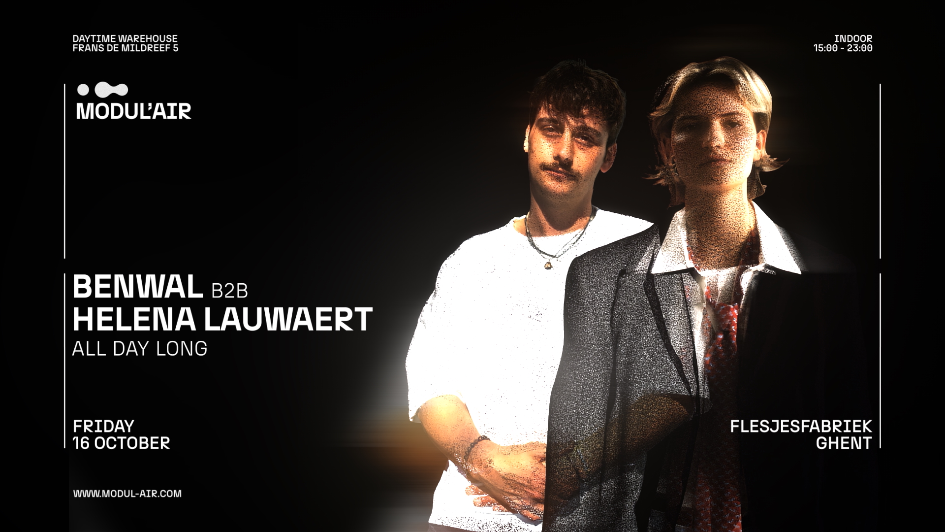 Benwal b2b Helena Lauwaert (All Day Long) poster, De Flesjesfabriek, Ghent