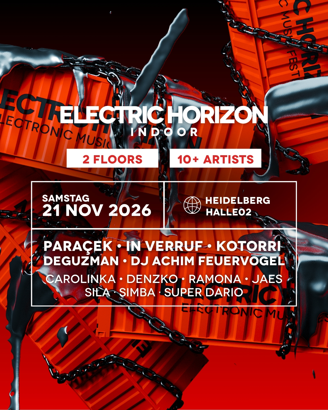 ELECTRIC HORIZON INDOOR poster, halle02, Heidelberg
