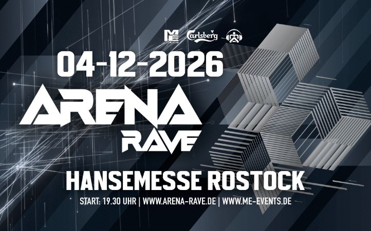 ARENA RAVE Rostock poster, Hansemesse, Rostock, Mecklenburg-Vorpommern