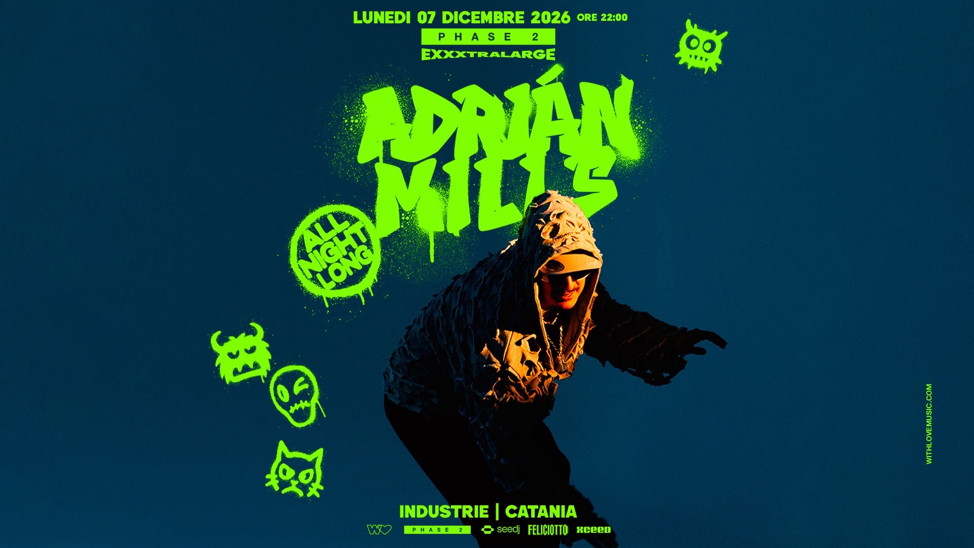 ADRIÀN MILLS - all night long poster, Industrie