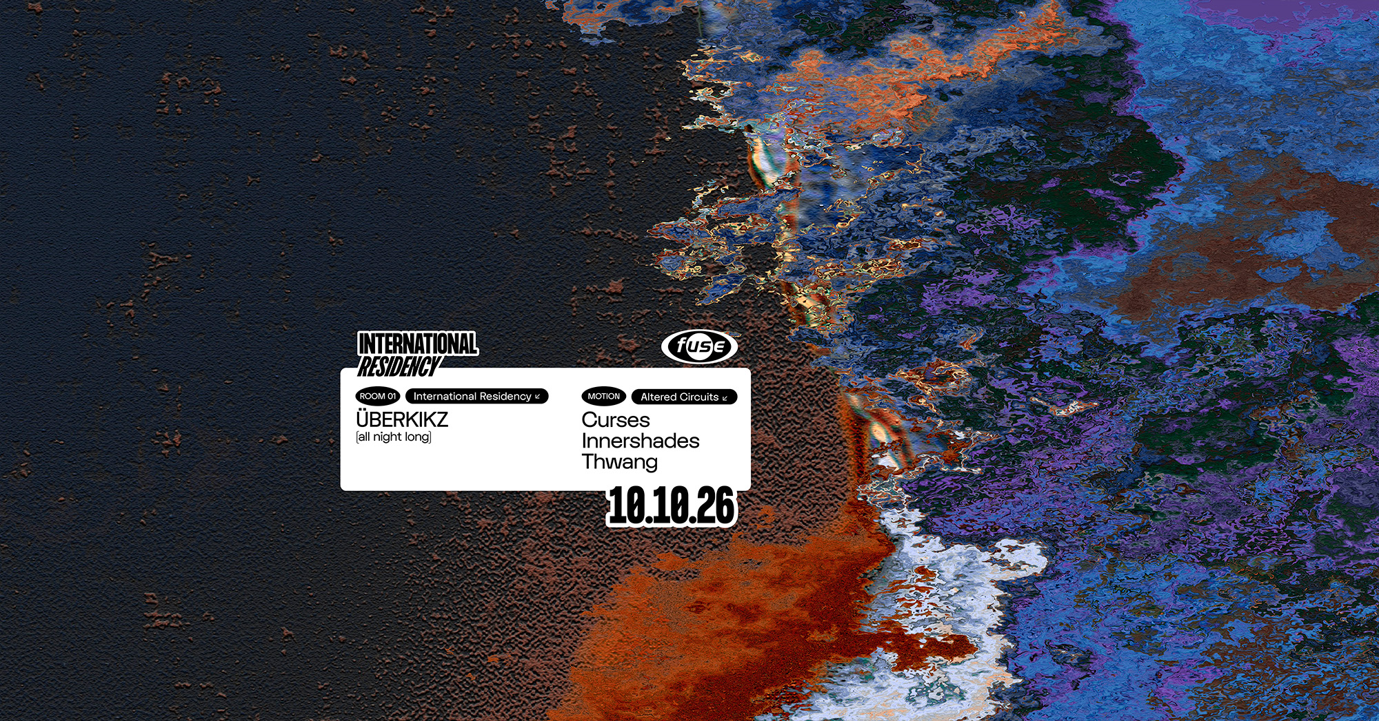 Fuse presents: ÜBERKIKZ (all night long) & Altered Circuits with Curses poster, Brussels
