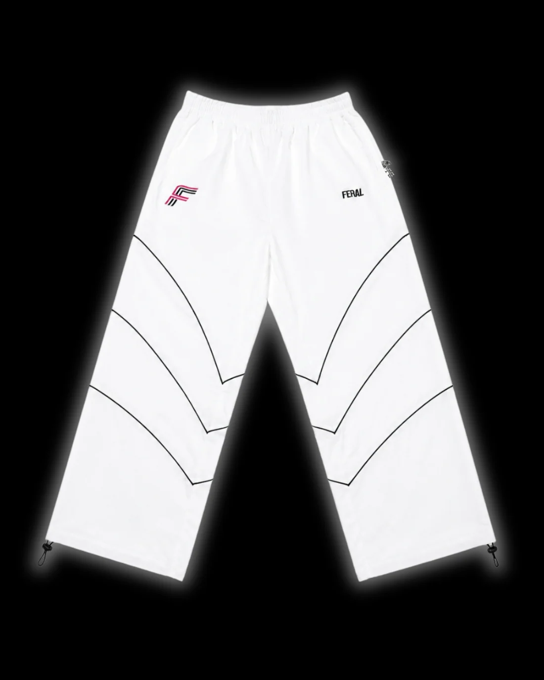 TRIBAL RACER TRACK PANT WHITE PINK